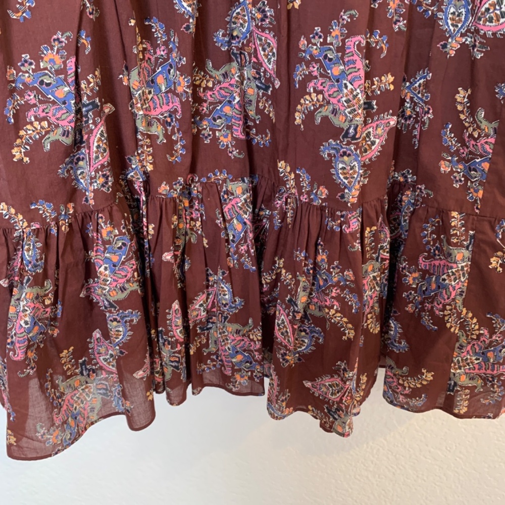 Veronica Beard Zee Paisley Ruffle Mini Dress Womens 8 Tiered 100% Cotton Printed - Picture 10 of 16